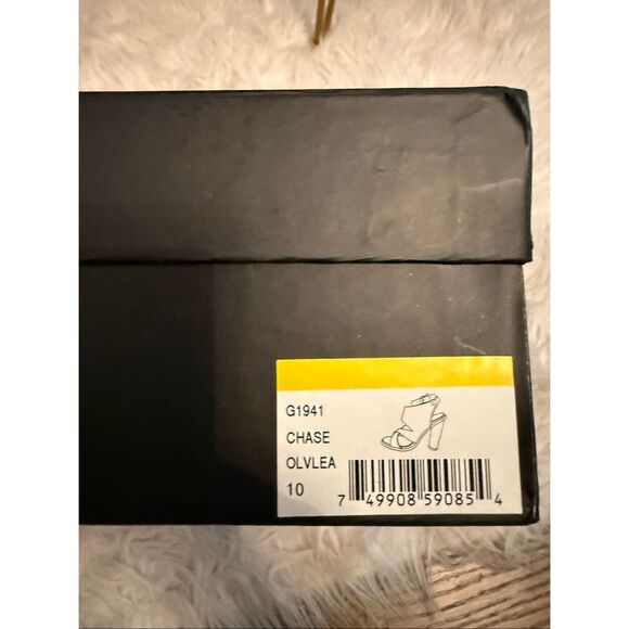 L.A.M.B chase heels lucite sz 10 olive black leather sandals - Picture 8 of 8